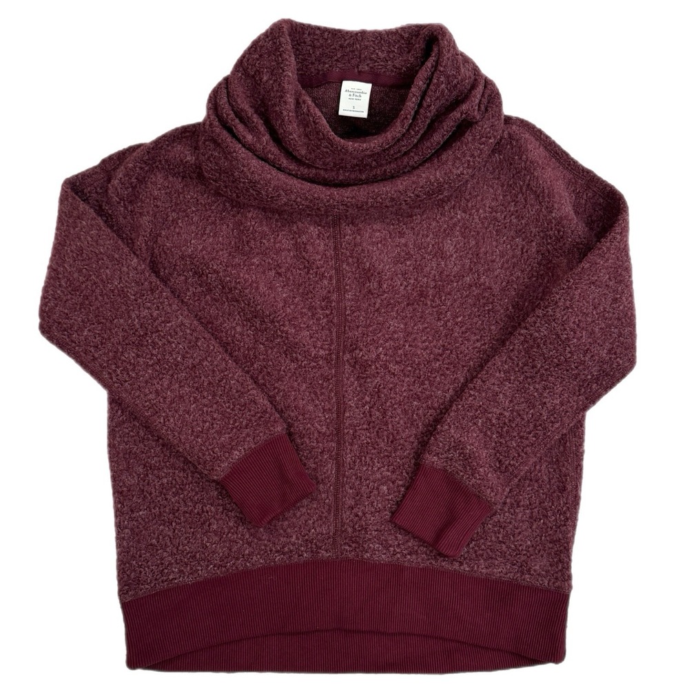 Abercrombie & Fitch Cowl Neck Sweater Fuzzy Cozy Burgundy Women's Small